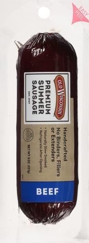 Premium Summer Sausage, 100% Natural Meat, Charcuterie Ready to Eat High Protein