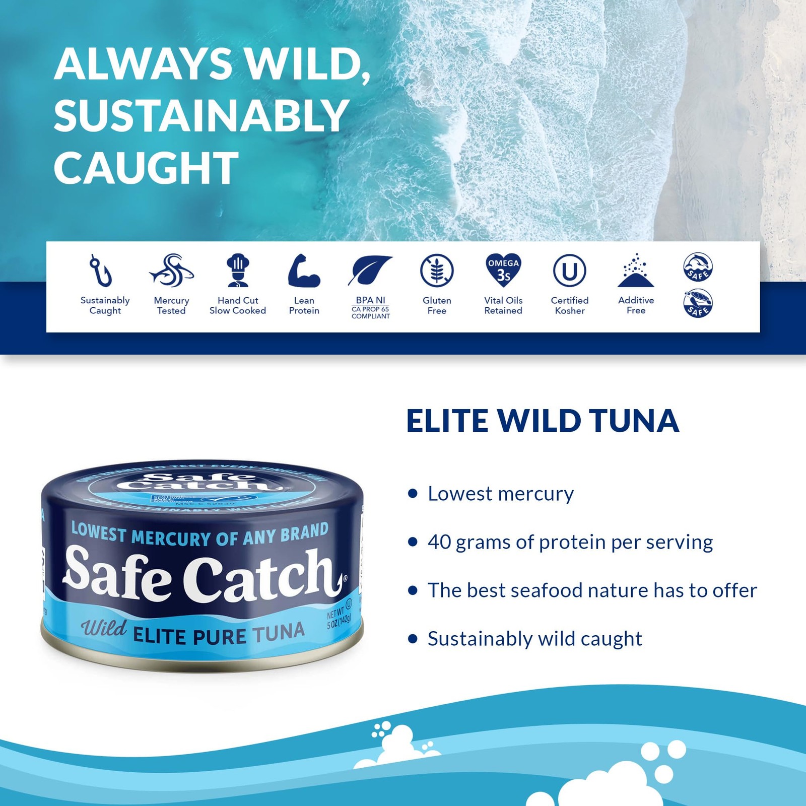 Safe Catch Canned Wild Tuna Fish, Wild Caught, Lowest Mercury, Gluten-Free, K…