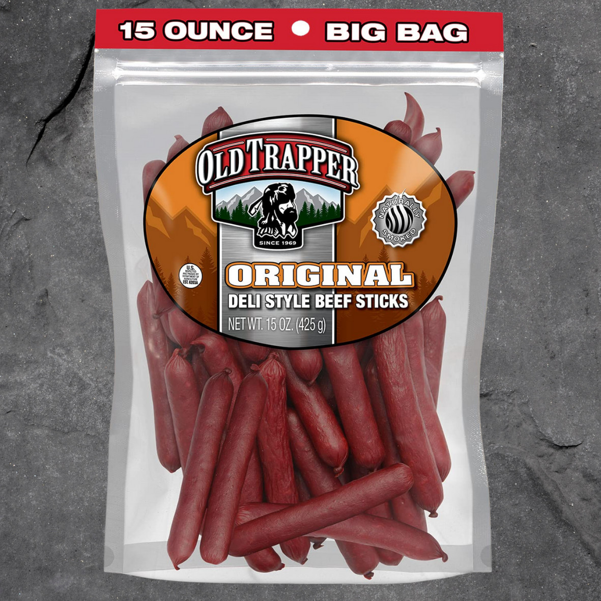 Old Trapper original Beef stick 15oz Resealable Bag…
