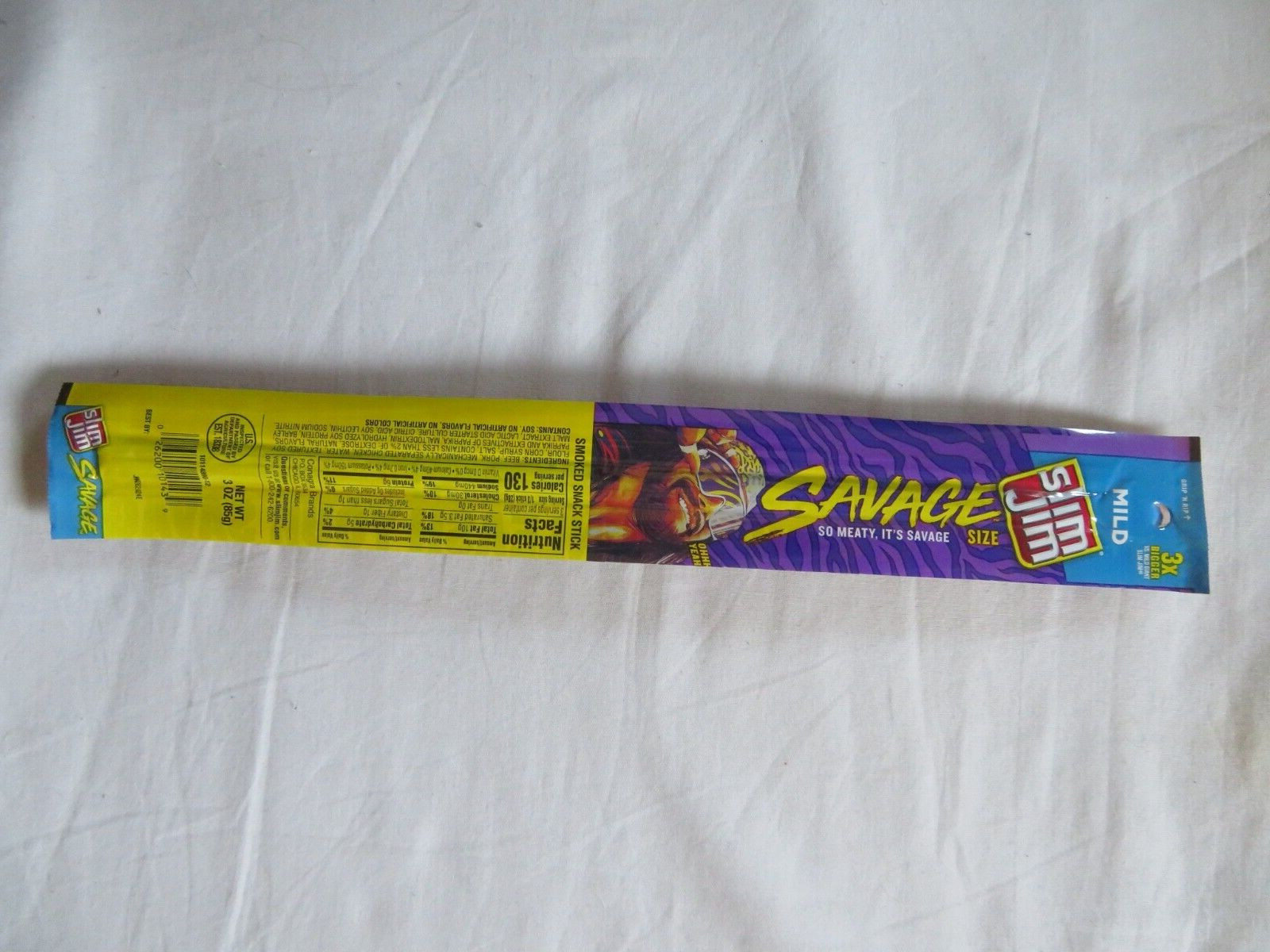 (2) Slim Jim Mild Smoked Beef Snack Stick Savage Size 3 Oz Each