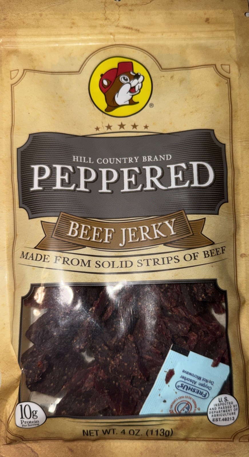 Bucees Hill Country Peppered Beef Jerky 8 oz