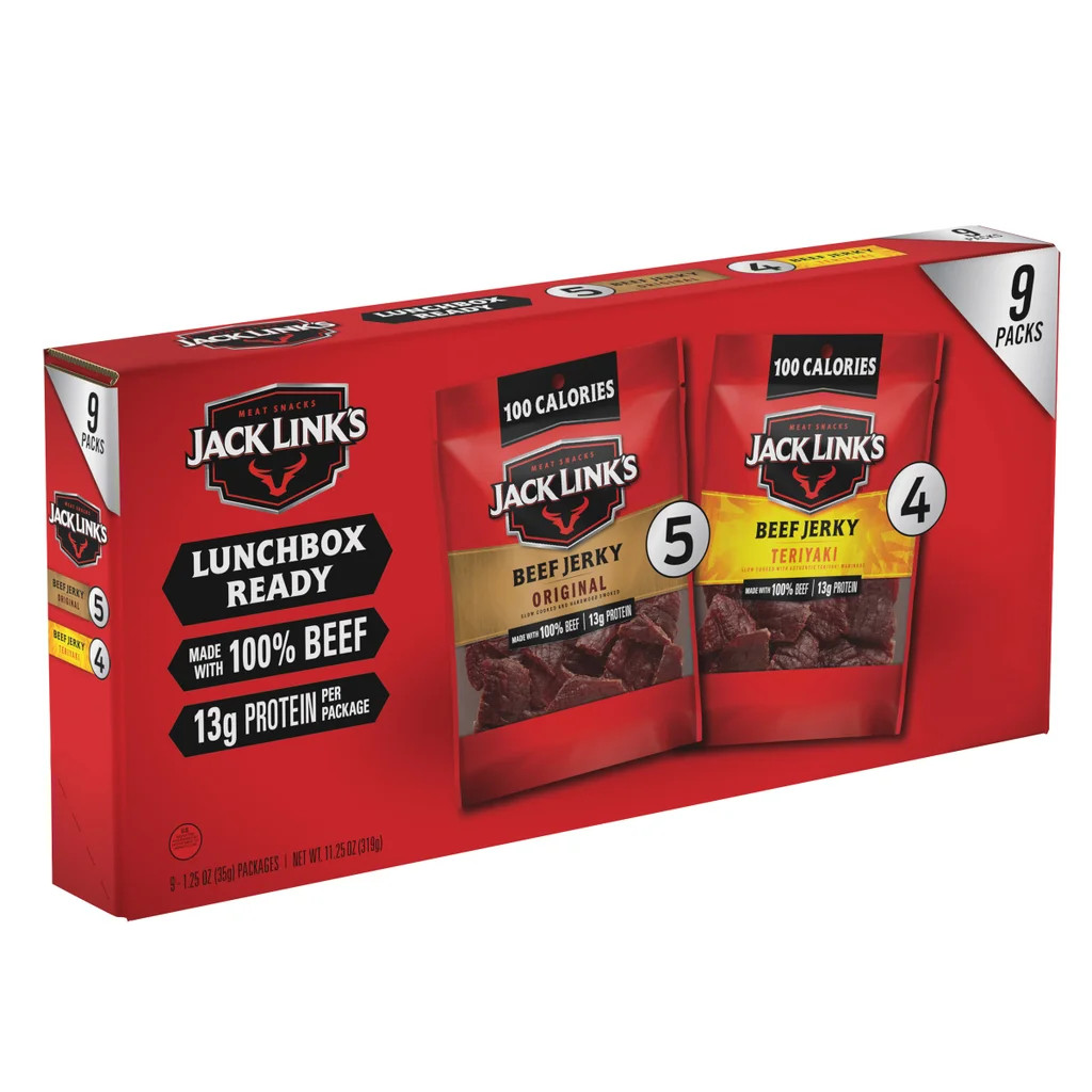 Jack Link’s Beef Jerky, Variety Pack, 1.25 oz, 9-count 13g Protein per Serving