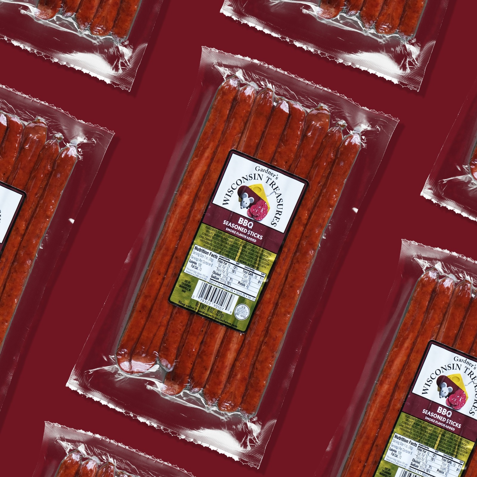 BBQ Pork & Beef Meat Snack Sticks by Gardner’s – One (1) 8 oz. pack