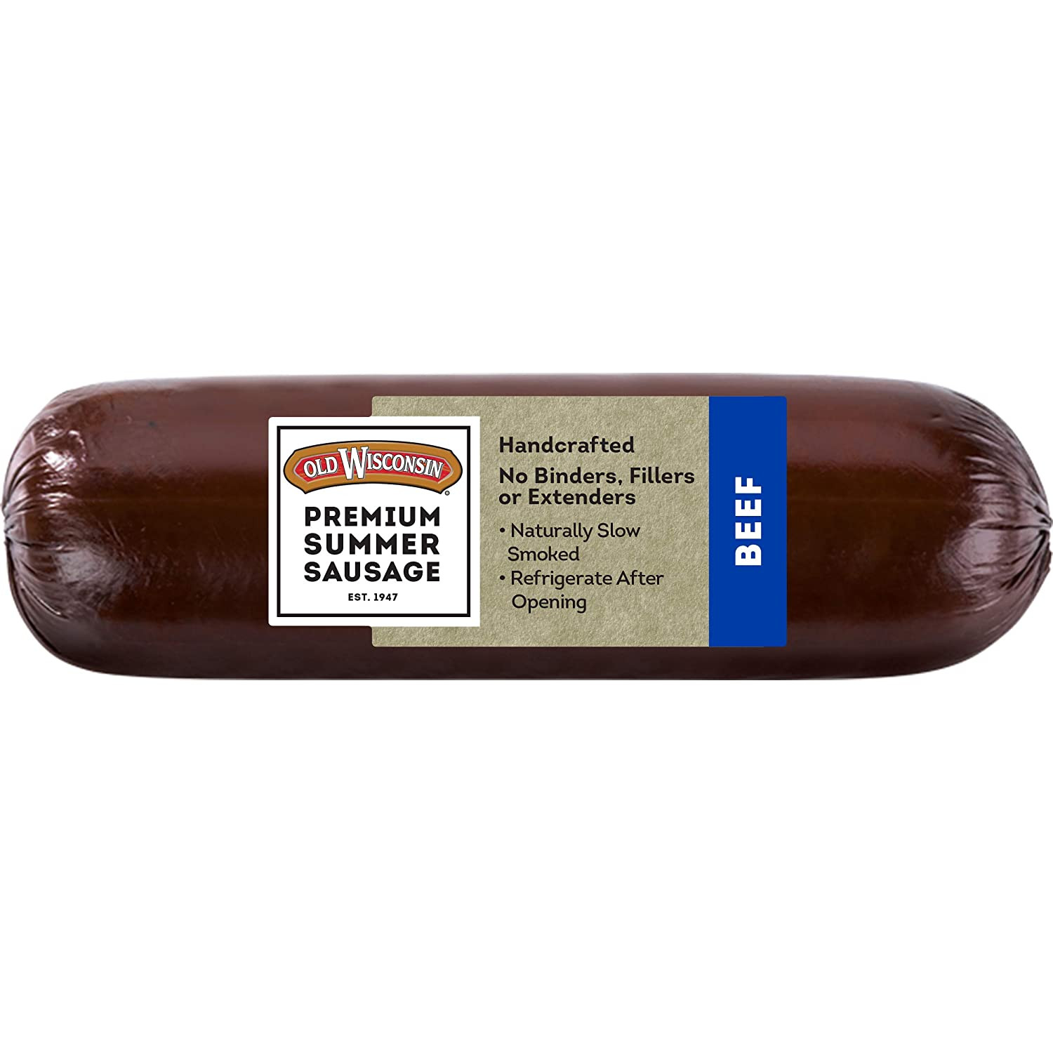 Old Wisconsin Premium Summer Sausage, 100% Natural Meat, Charcuterie, Ready to E