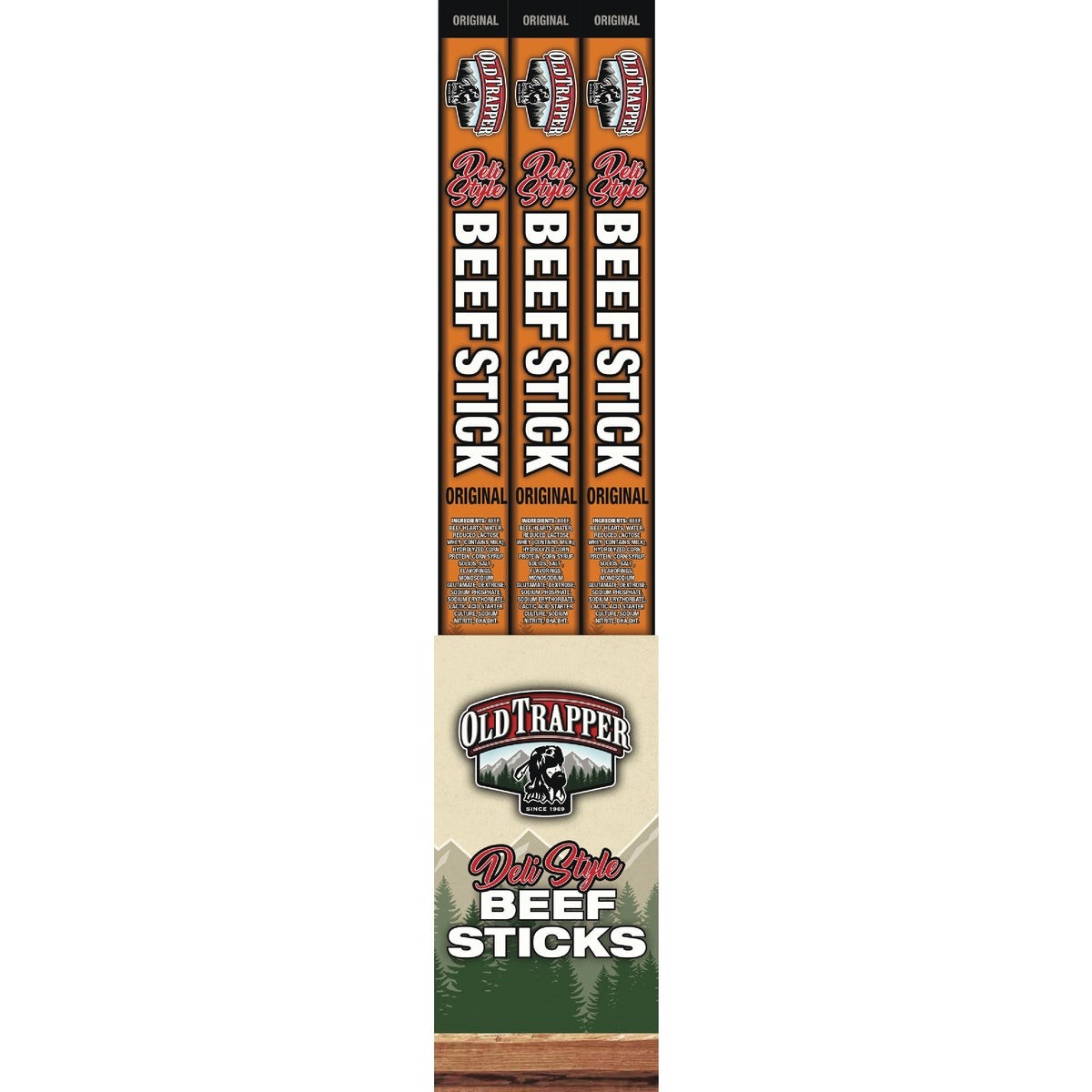 Old Trapper Original Individual Deli Stick Jerky 30140T Pack of 26 Old Trapper