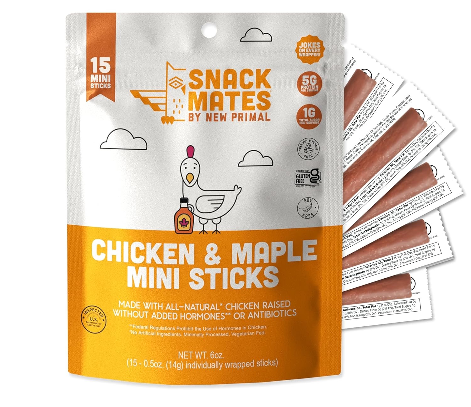 Snack Mates Chicken & Maple Sticks Gluten Free Healthy Snacks Kids Low Sugar
