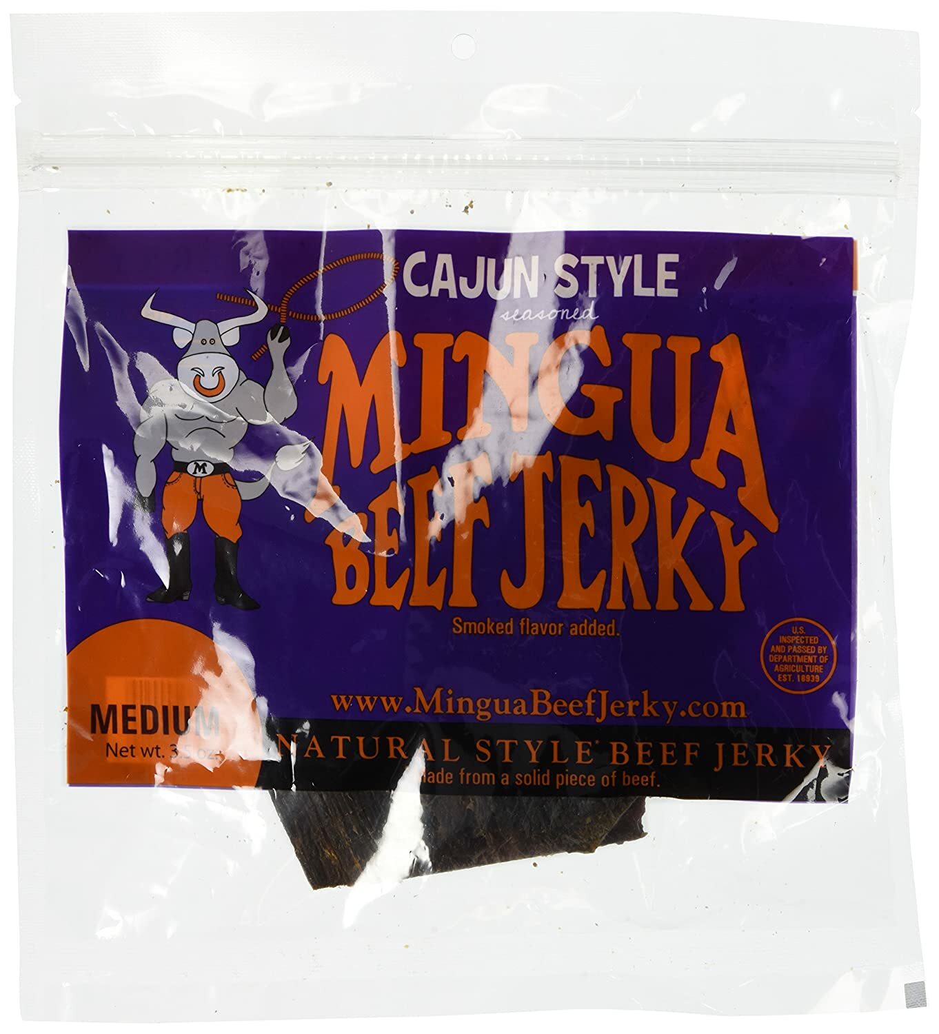 Mingua Cajun Style Beef Jerky 3.5oz [4-Bags]