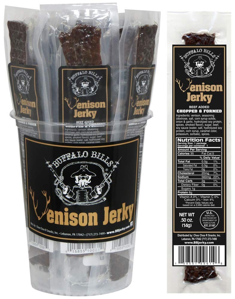 Buffalo Bills Individually Wrapped Venison Jerky 7″ Strips 25 venison jerky s…