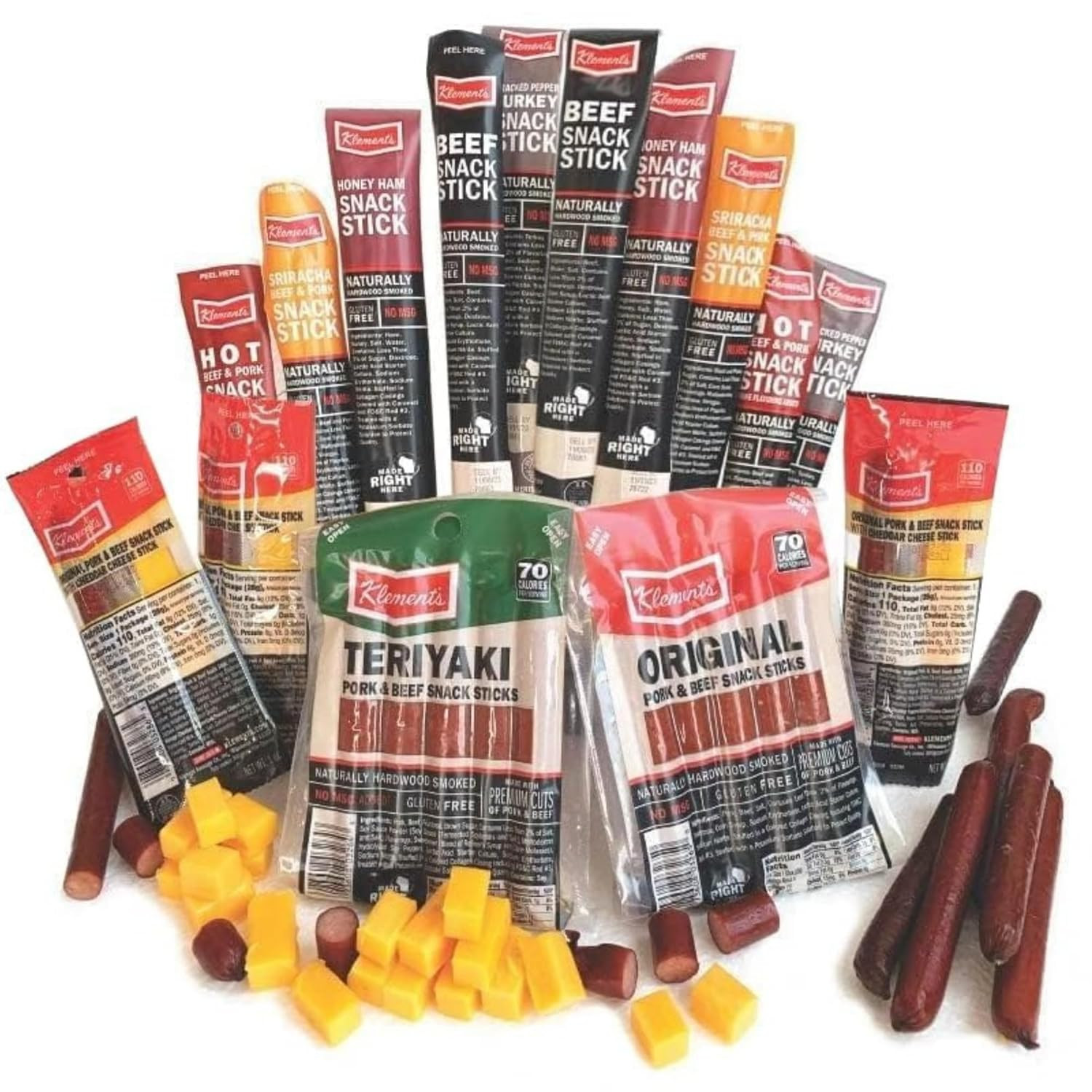 Meat & Cheese Sticks Sampler | Birthday Gifts for Men | 26Pc Meat Sticks Variety