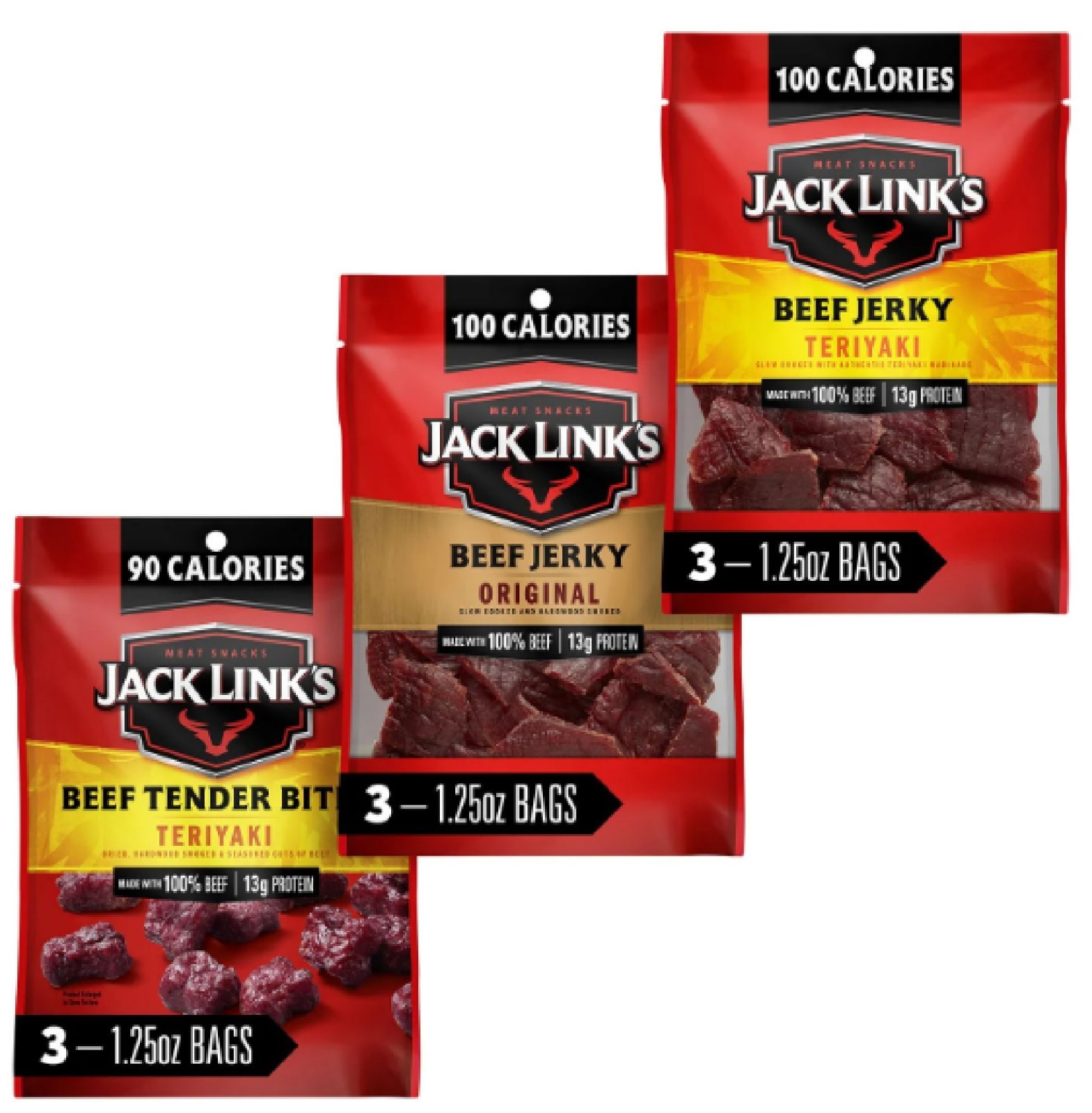 Jack Link’s Beef Jerky, Variety Pack, 1.25 oz., 9 pk.