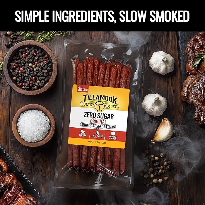 Tillamook Country Smoker – Hunter’s Sausage Meat Sticks 36 ct Bulk-USA