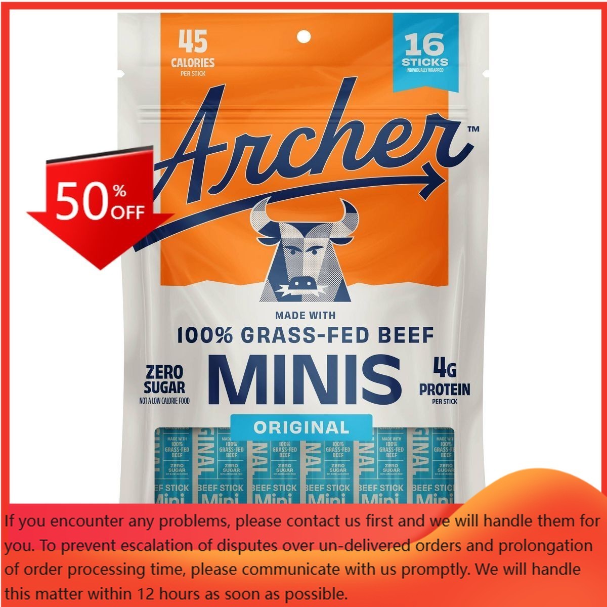 Country Archer Original Beef Mini Sticks – 16ct/8oz