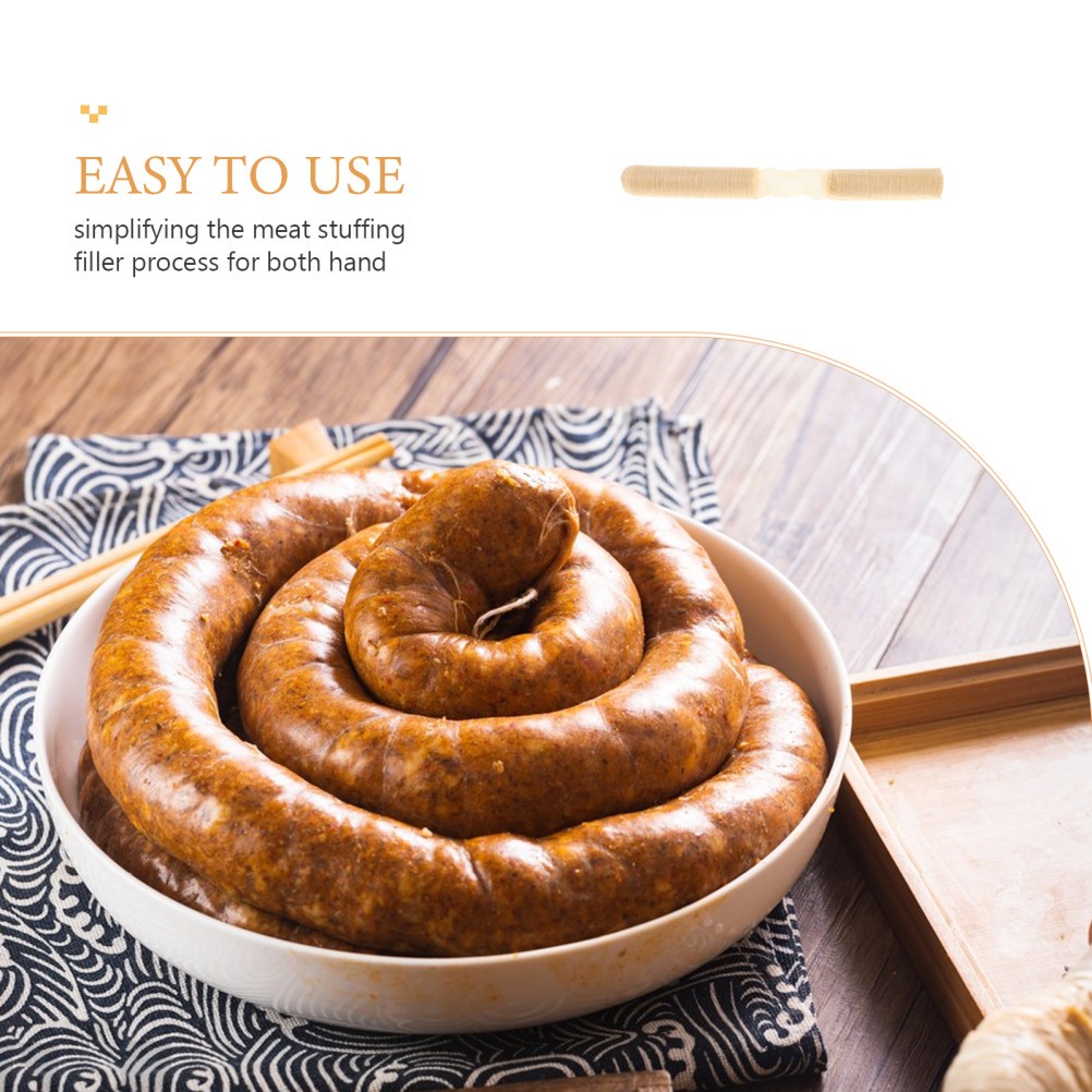 1 Pack Flexible Beige Sausage Casing for Home Cooking and Drying Sausages