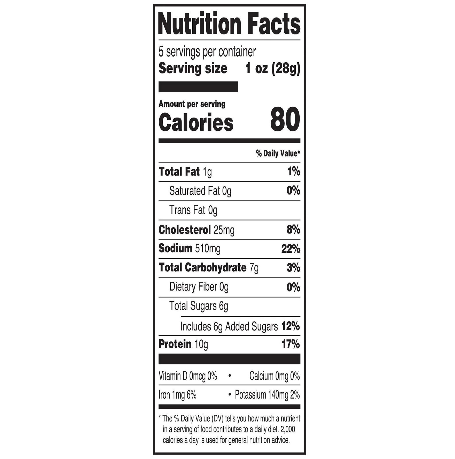 Great Value Peppered Beef Jerky, 5 oz Package