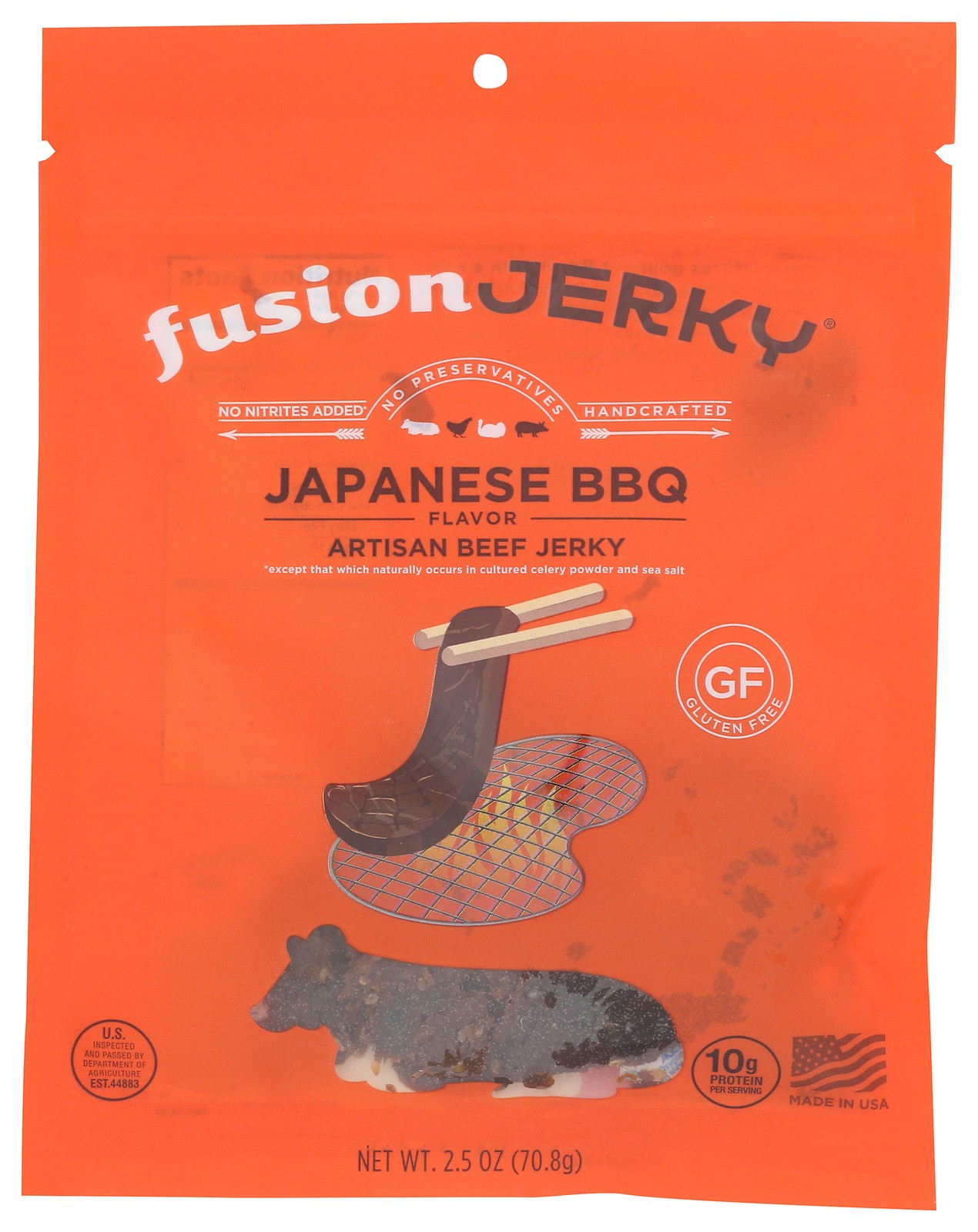Fusionjerky Japanese Bbq Artisan Beef Jerky 2.5 Oz Artisian 8 Pack