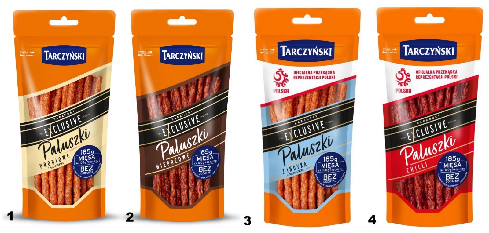 Tarczynski – Kabanosy Exclusive Chicken, pork, turkey and chilli sticks
