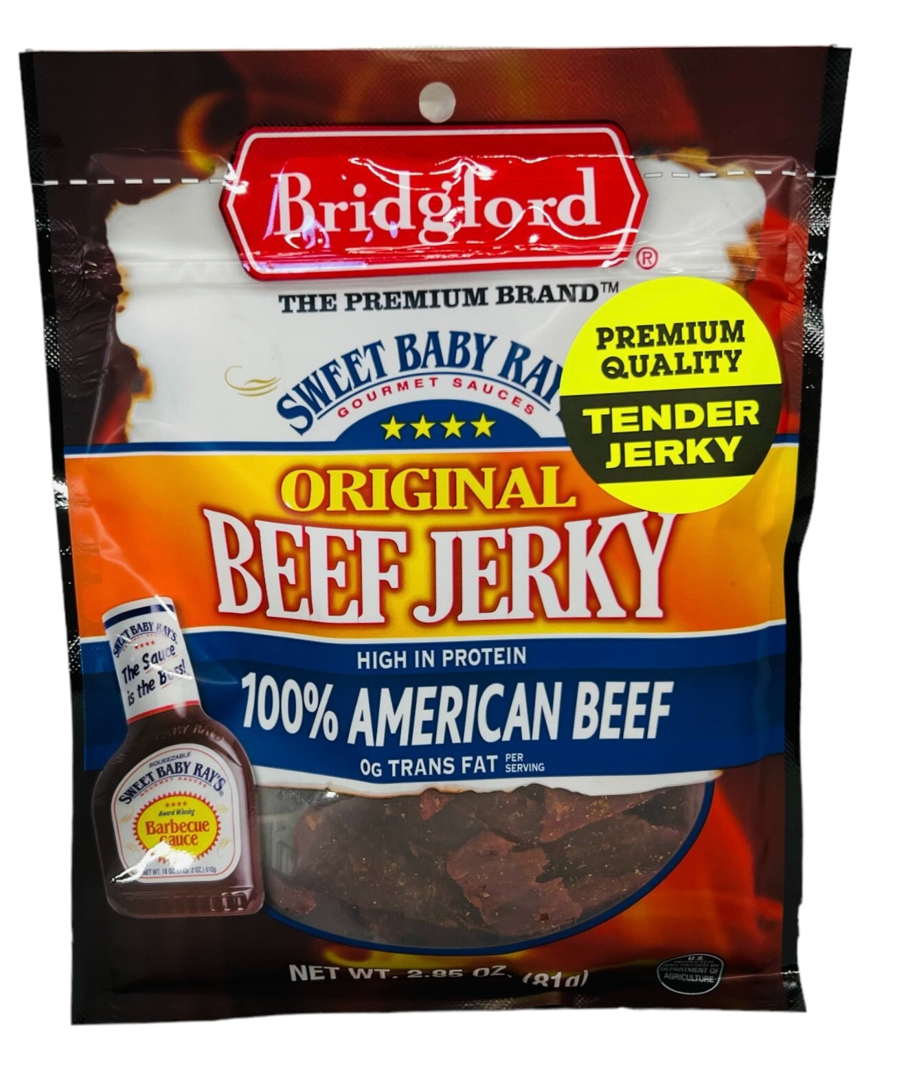 Bridgford Sweet Baby Rays Original Beef Jerky 2.85 oz Bridgeford