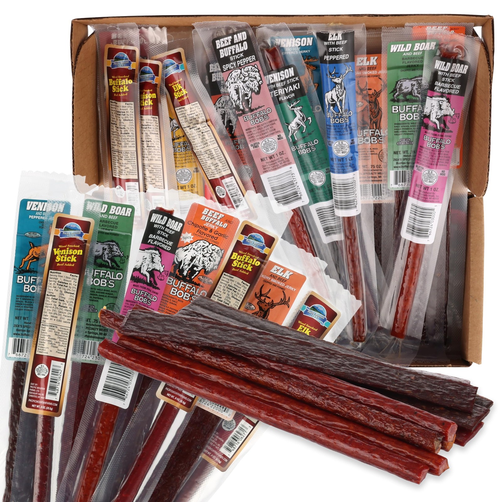 Jerky Dynasty Big Game 15-Piece Jerky Variety Pack – Assorted Meat Snack Box …