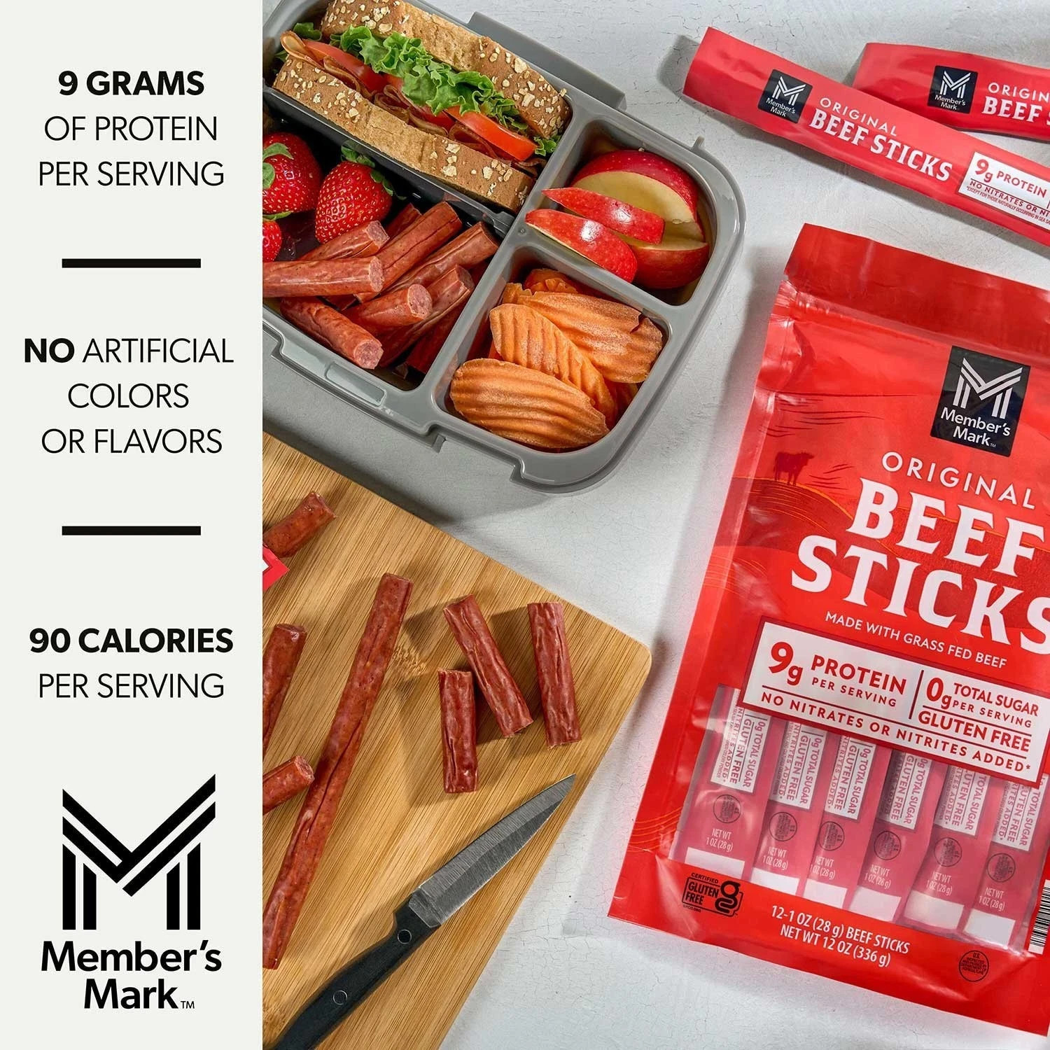 Member’s Mark Original Grassfed Beef Snack Sticks, 1 Ounce (Pack of 12)