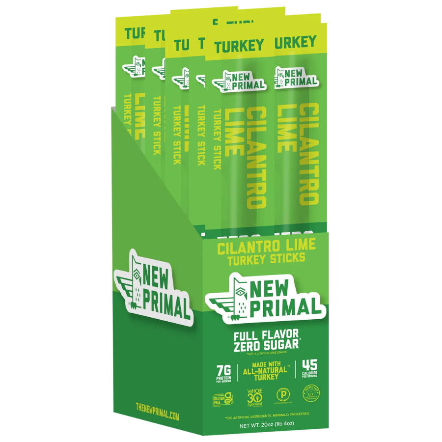 New Primal Cilantro Lime Turkey Sticks – Low Carb Healthy Snacks, 20 Sticks