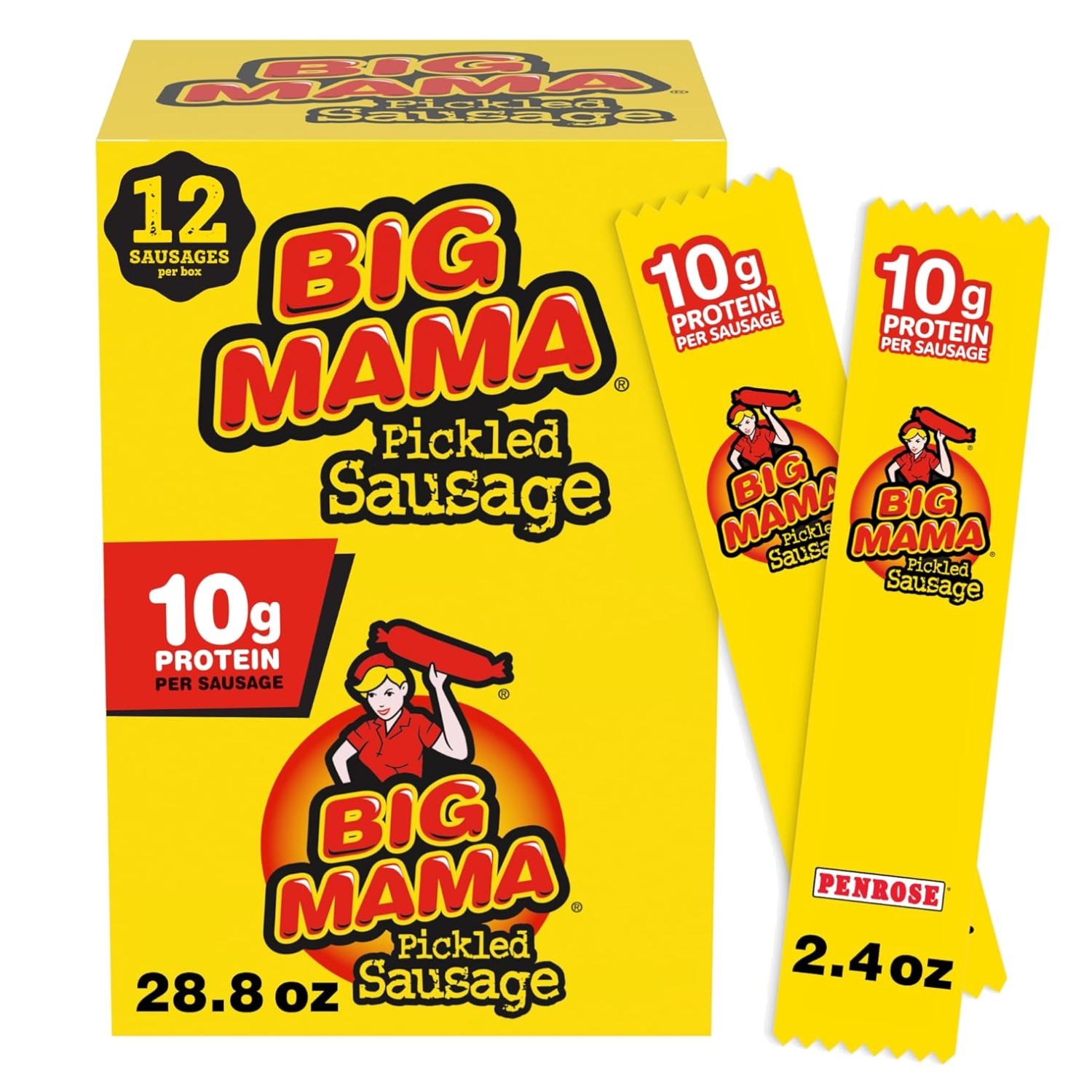 Big Mama Pickled Sausages, 2.4oz, 12 Pack