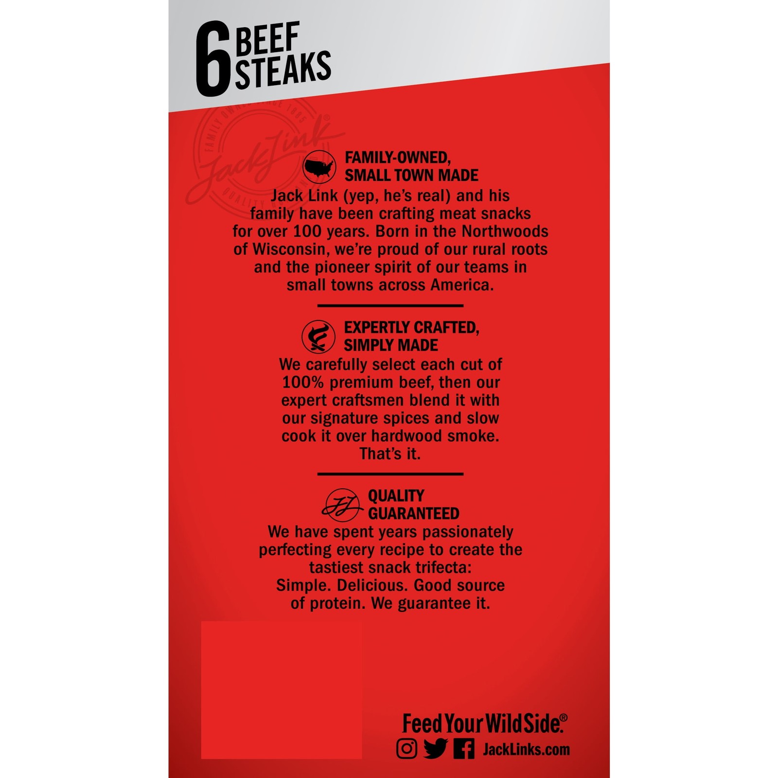 (5 pack)100% Beef Teriyaki Beef Steaks 4.8 Ounce 6 Count Multipack