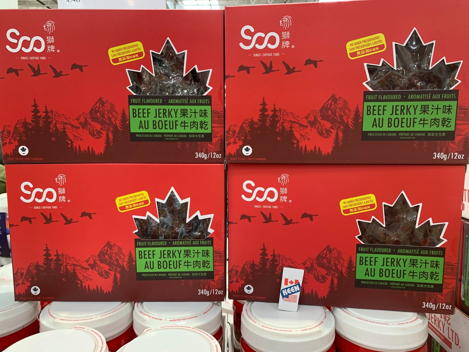 4 BOXES), SOO BEEF JERKY FRUIT FLAVOURED 340g (12oz)/ Box, Exp:2025MA31