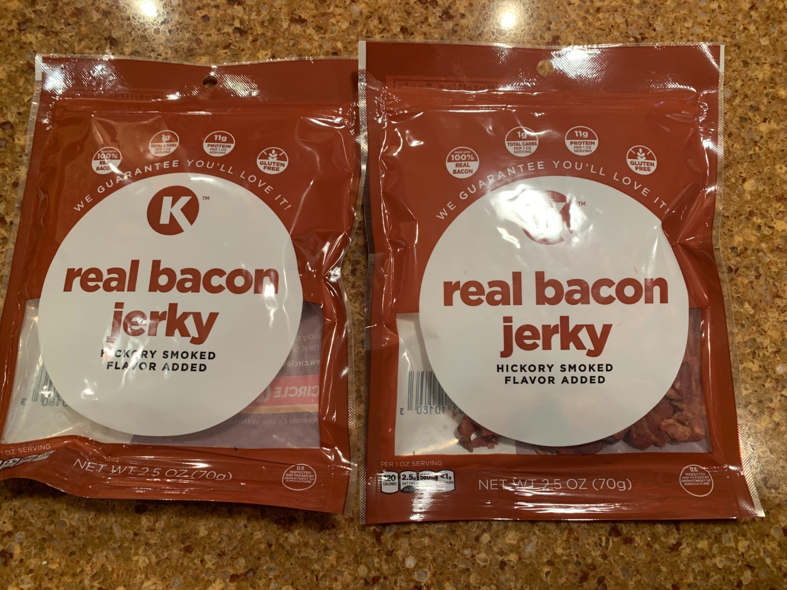 CIRLCE K REAL BACON JERKY (2) 2.5oz SEALED BAGS Guaranteed fresh