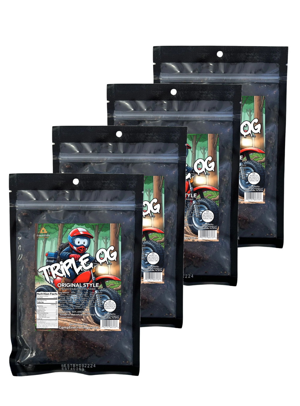 Triple OG Beef Jerky 4-Pack – Original, Bold Flavor – High-Protein Snack