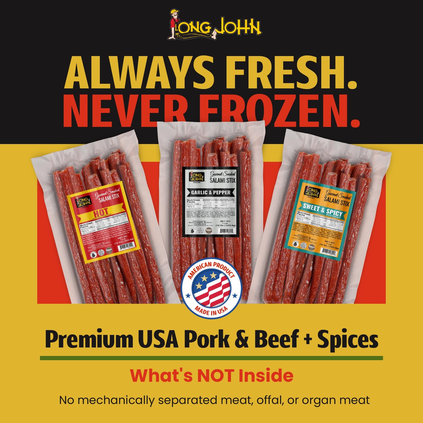 Dried Salami Sticks – High Protein Smoked Meat Sticks Bulk Pack – Made From F…