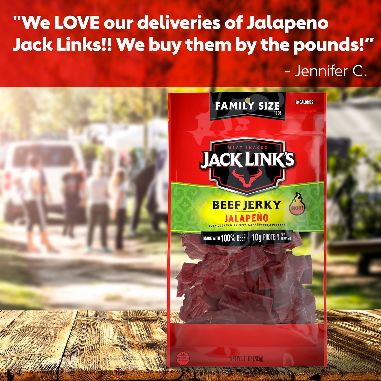 Jack Link’s Spicy Beef Jerky Jalapeño Made W/ 100% Beef 10g of Protein per