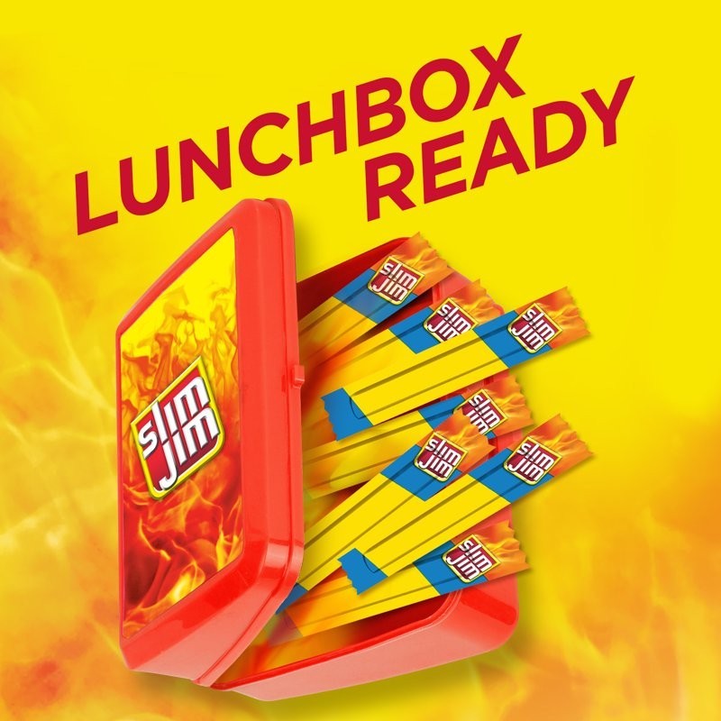 Slim Jim Smoked Meat Sticks, Mild Flavor, 6g Protein Per Serving, Snack Size, Lu