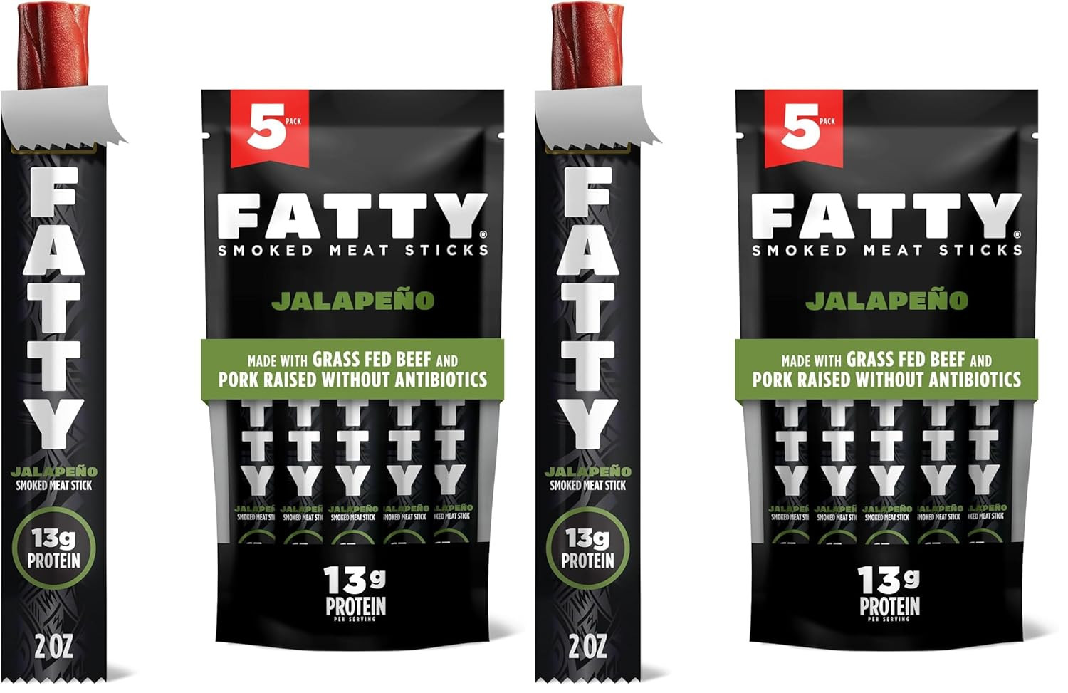 Meat Sticks,Made with Grass Fed Beef,Pork Raised without Antibiotics,13G