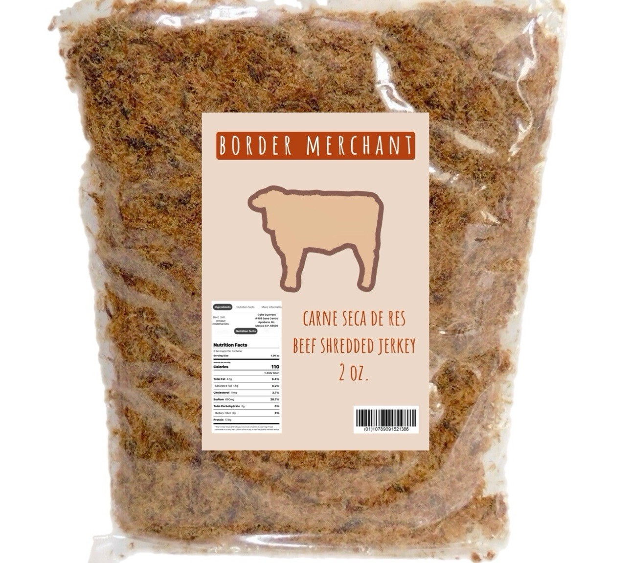Machacado Carne Seca De Res Beef Shredded Jerkey From Mexico Apodaca N.L. 2 oz