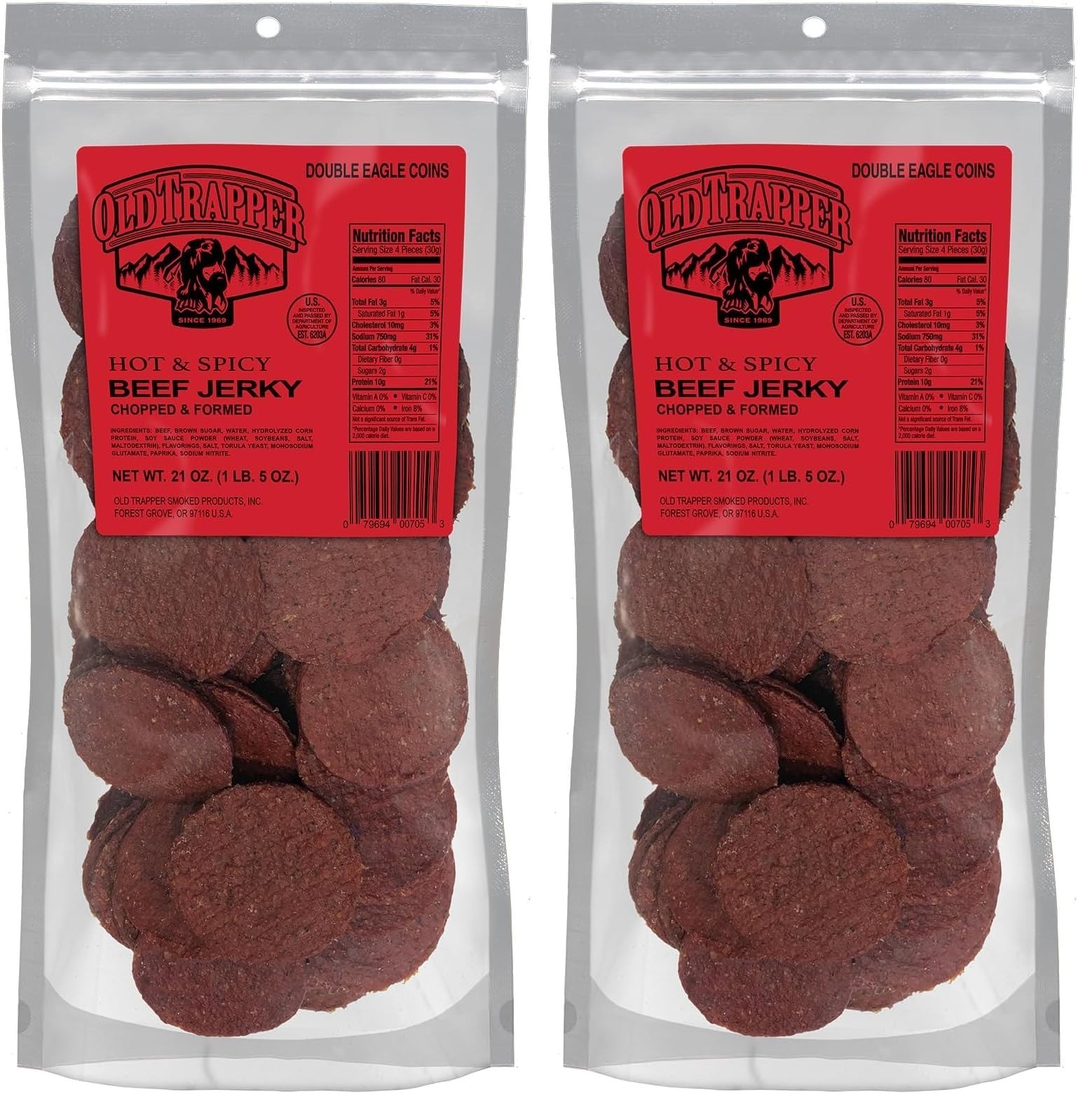 Old Trapper Beef Jerky, 21 Ounce, Gluten Free, 10g Protein Snack