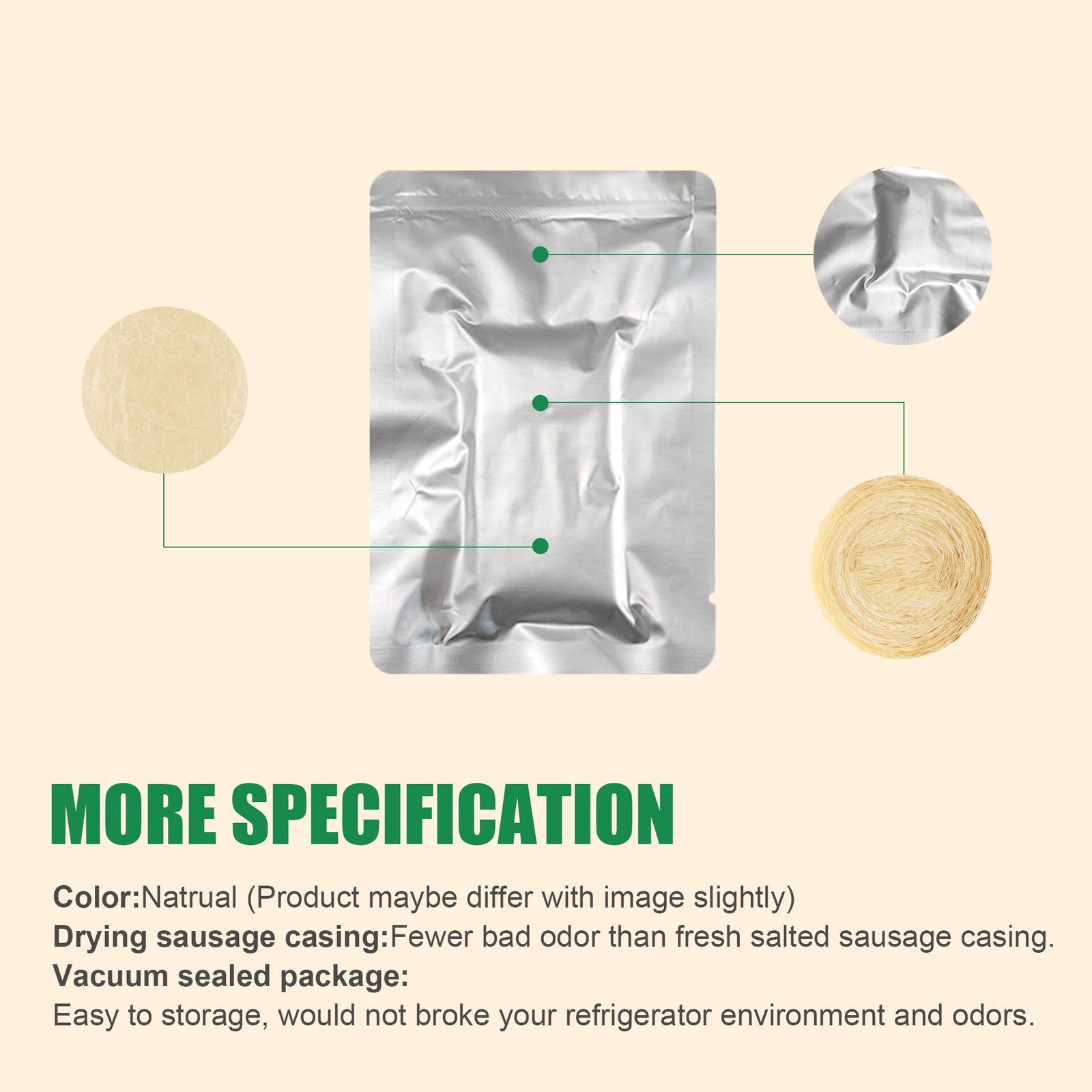 Edible Drying Natural Sausage Casing, Sausage Casings for Flavorous Homemade …
