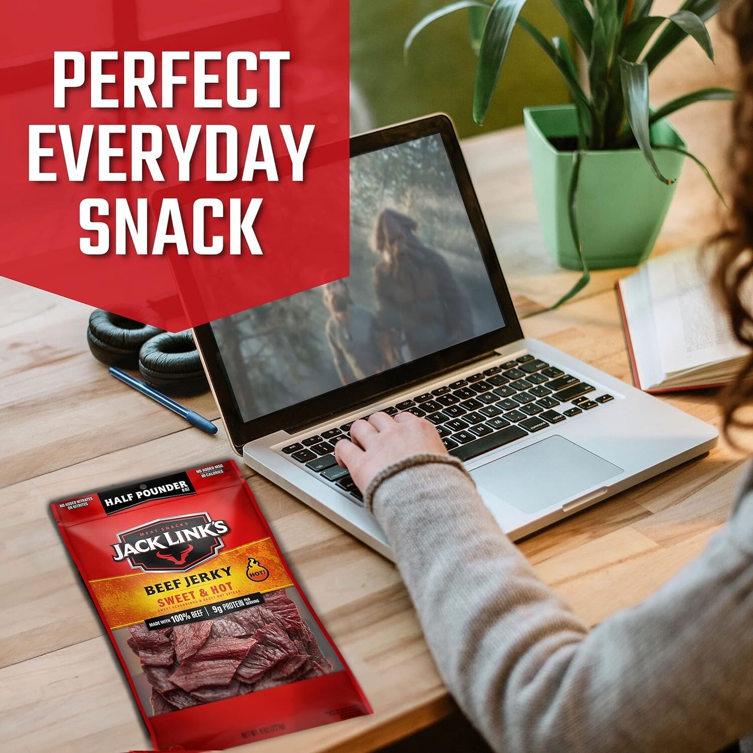 Premium Sweet & Hot Beef Jerky, ½ Pounder Bag – High Protein & Low Calorie Snack
