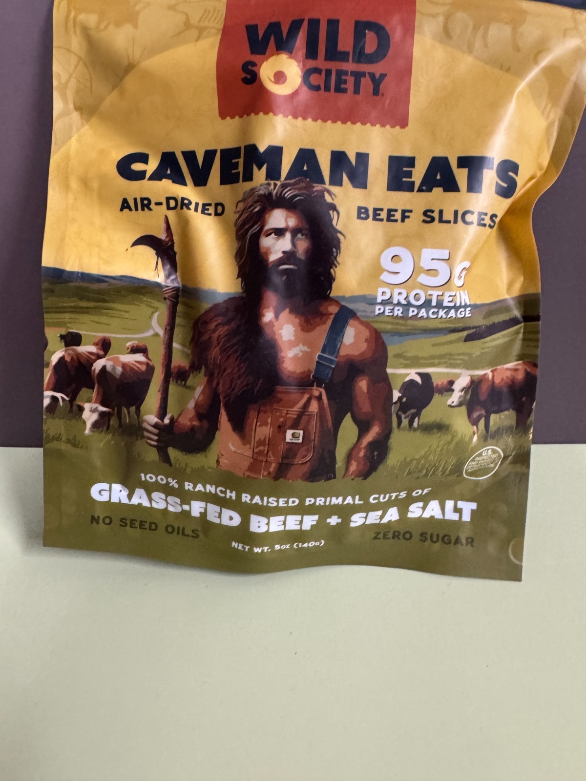 Wild Society Caveman Eats Air Dried Beef Slices – 5 Oz – EXP 03/2027
