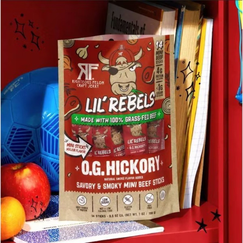 Righteous Felon Craft Jerky Lil Rebels OG Hickory Snack Meat Sticks – 7oz/14ct