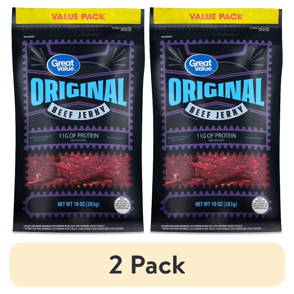 Premium Beef Jerky Value Pack, 2 Bags, 10 oz Total, All Natural, High Protein