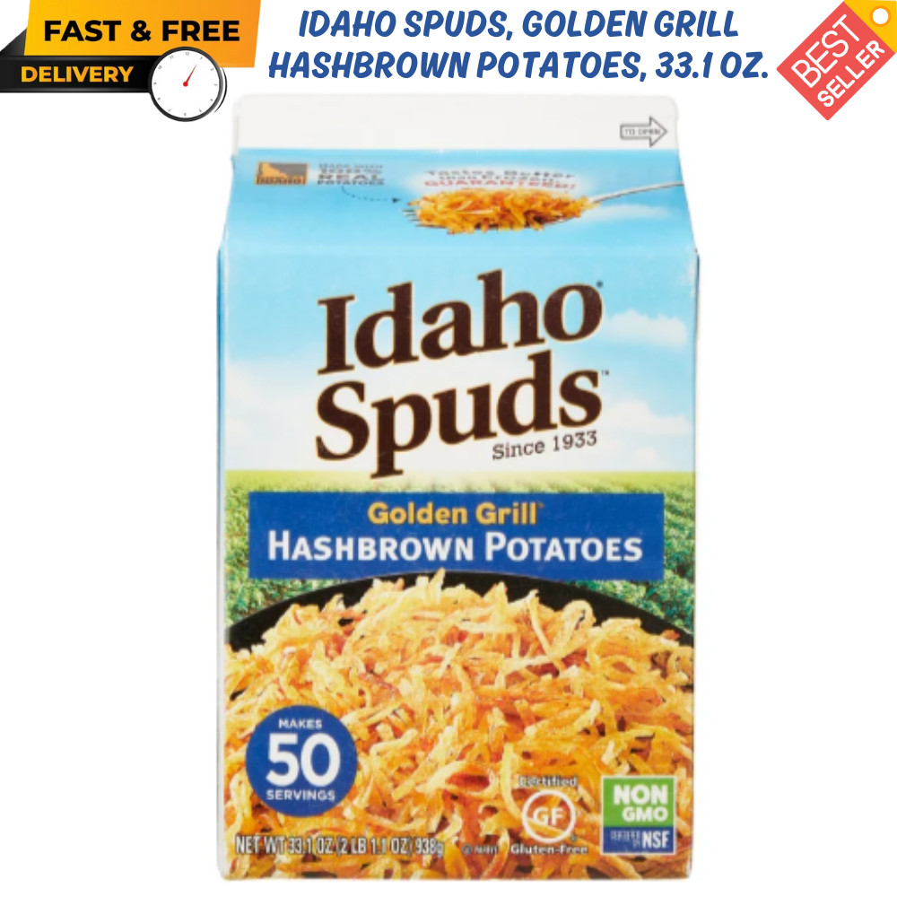 Idaho Spuds, Golden Grill Hashbrown Potatoes, 33.1 oz. 100% Potatoes, FREE SHIP