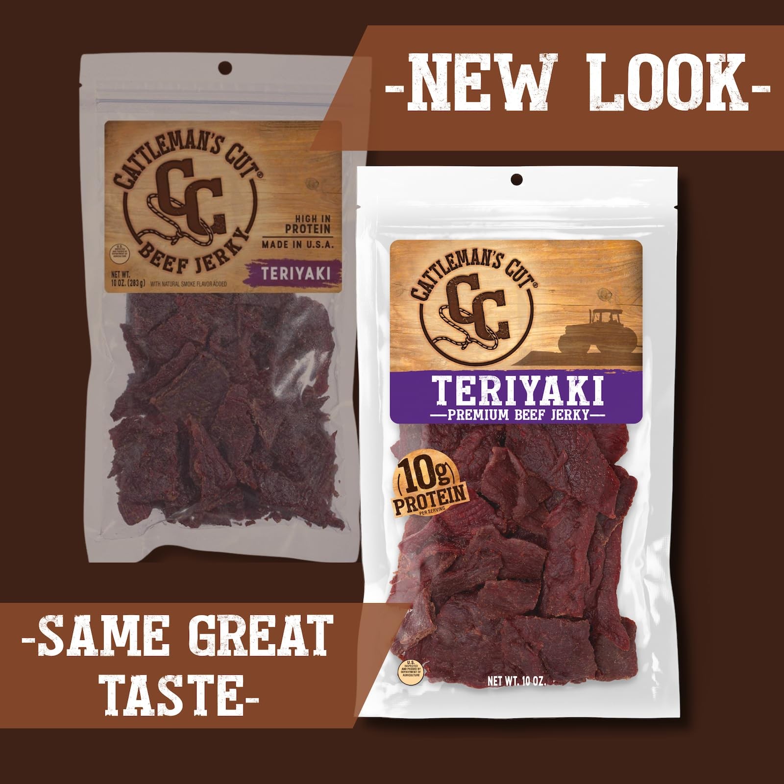 Beef Jerky Teriyaki Steak Meat Snack Resealable 10oz Keto Gluten Free