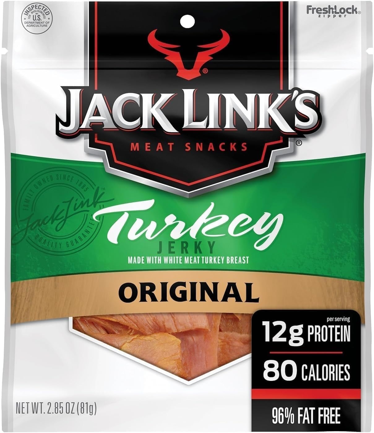 Jack Link’s Turkey Jerky 2.85 oz – High Protein Snack – Gluten Free