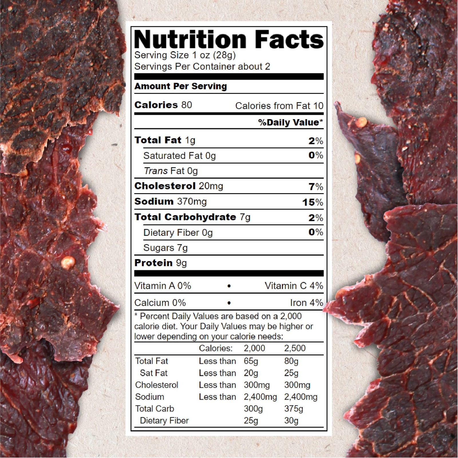 Hardtimes Handcrafted Beef Jerky – Teriyaki Flavor – 3 Pack of 2.25 oz. Bags