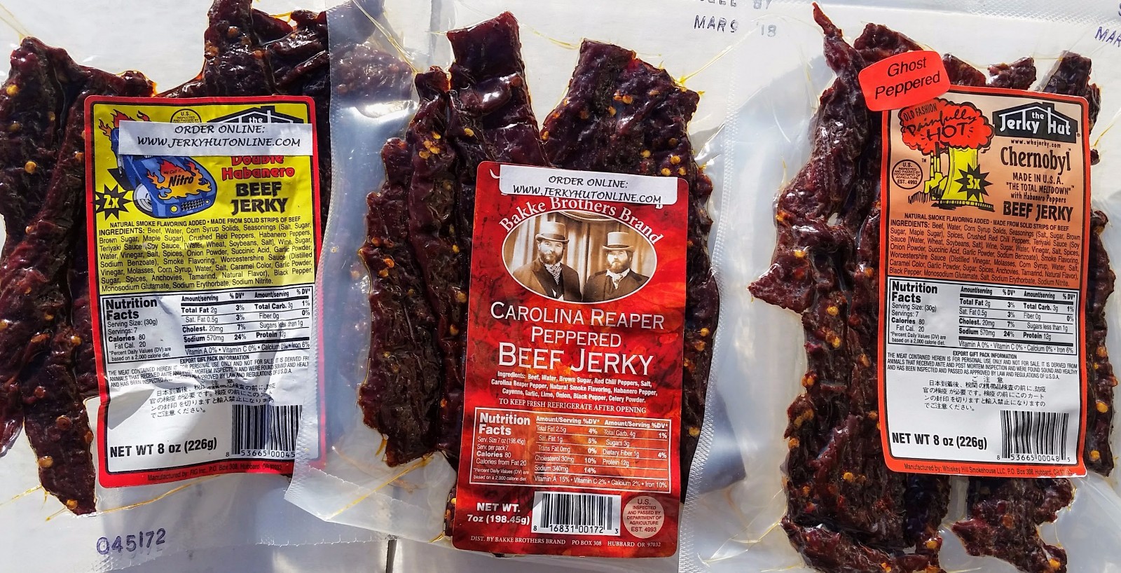 🔥XXX Combo🔥 (Carolina Reaper, Ghost Pepper, Habanero 2x) beef jerky, Jerky Hut