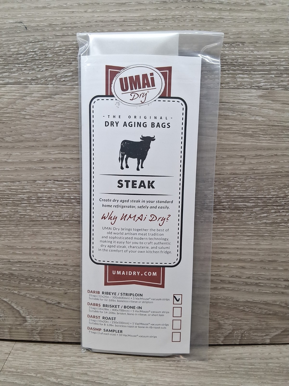 UMAi Dry Breathable Membrane Bags for Dry Aging Steak | Ribeye Striploin 12″X24″