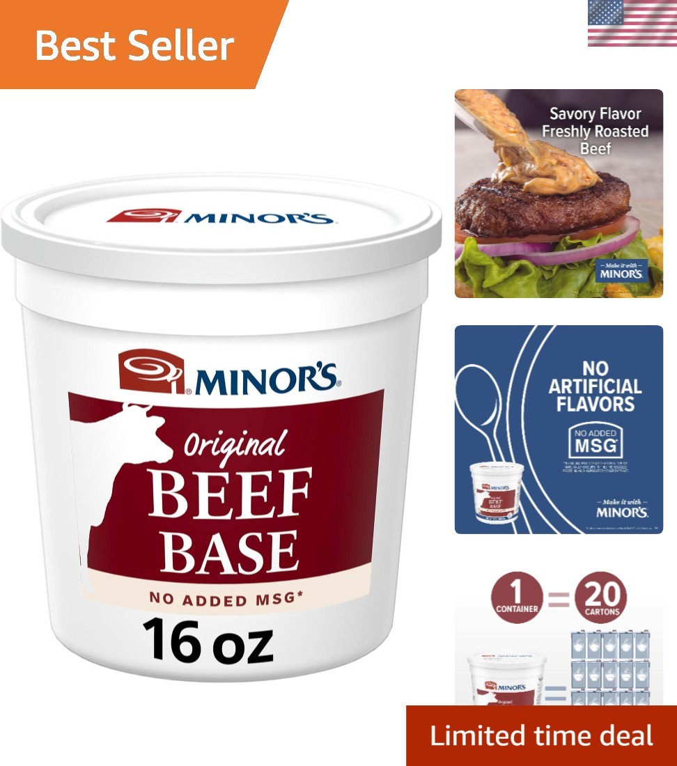 Versatile No MSG Beef Base, 16 oz Tub – Flavorful Broth & Sauce Ingredient