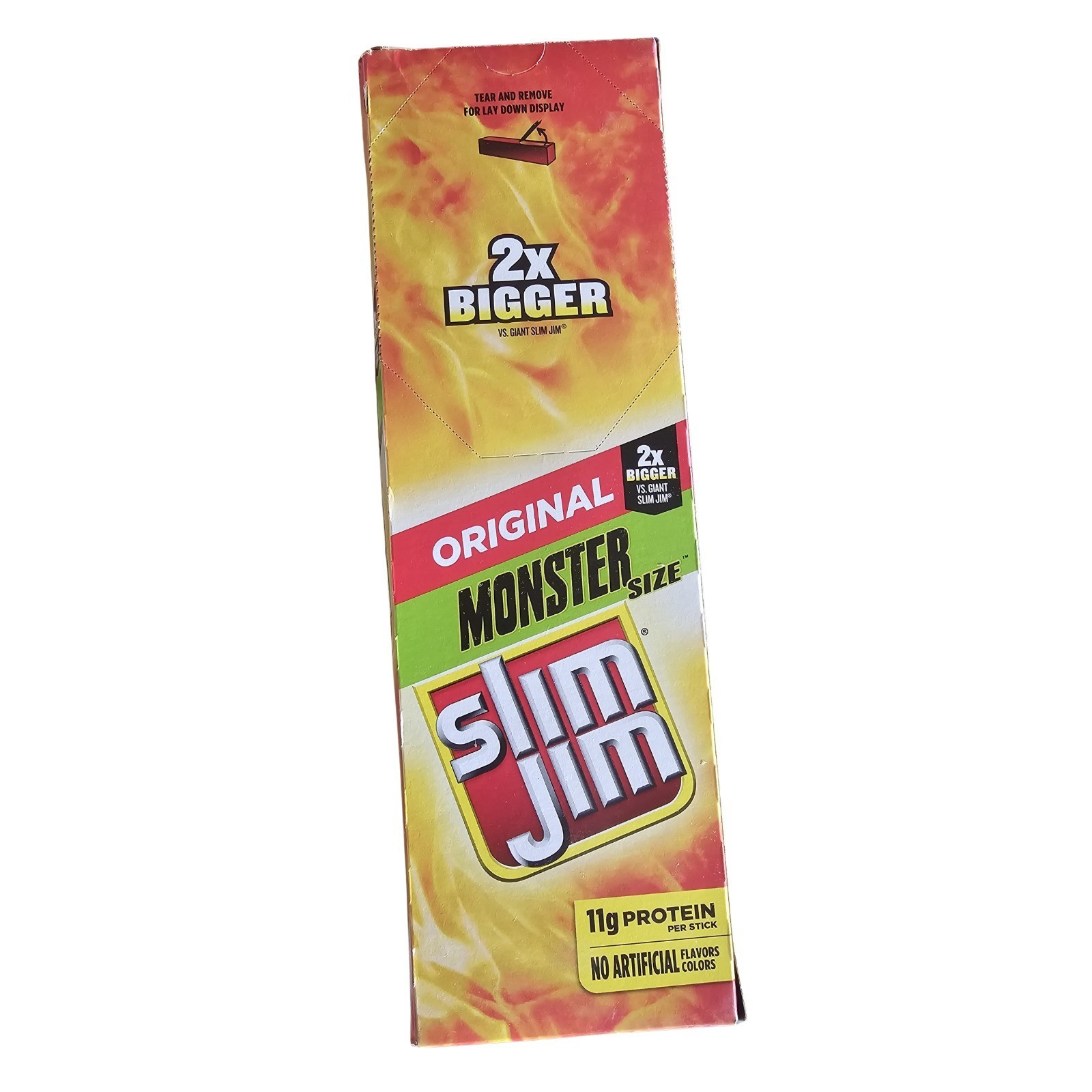 Slim Jim Original Monster Size Snack Stick 2x Bigger 11g Protein No Artificial.