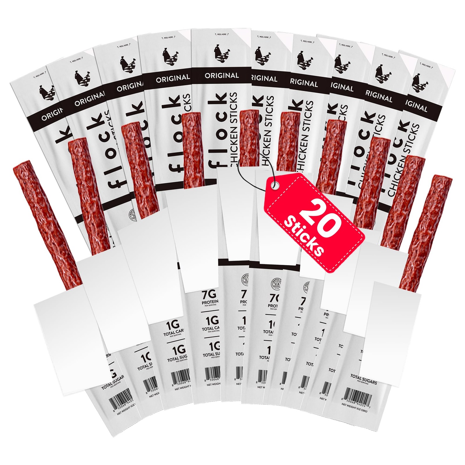Chicken Meat Sticks 20 Count | GLP-1 Friendly High Protein Chicken Sticks 7g …