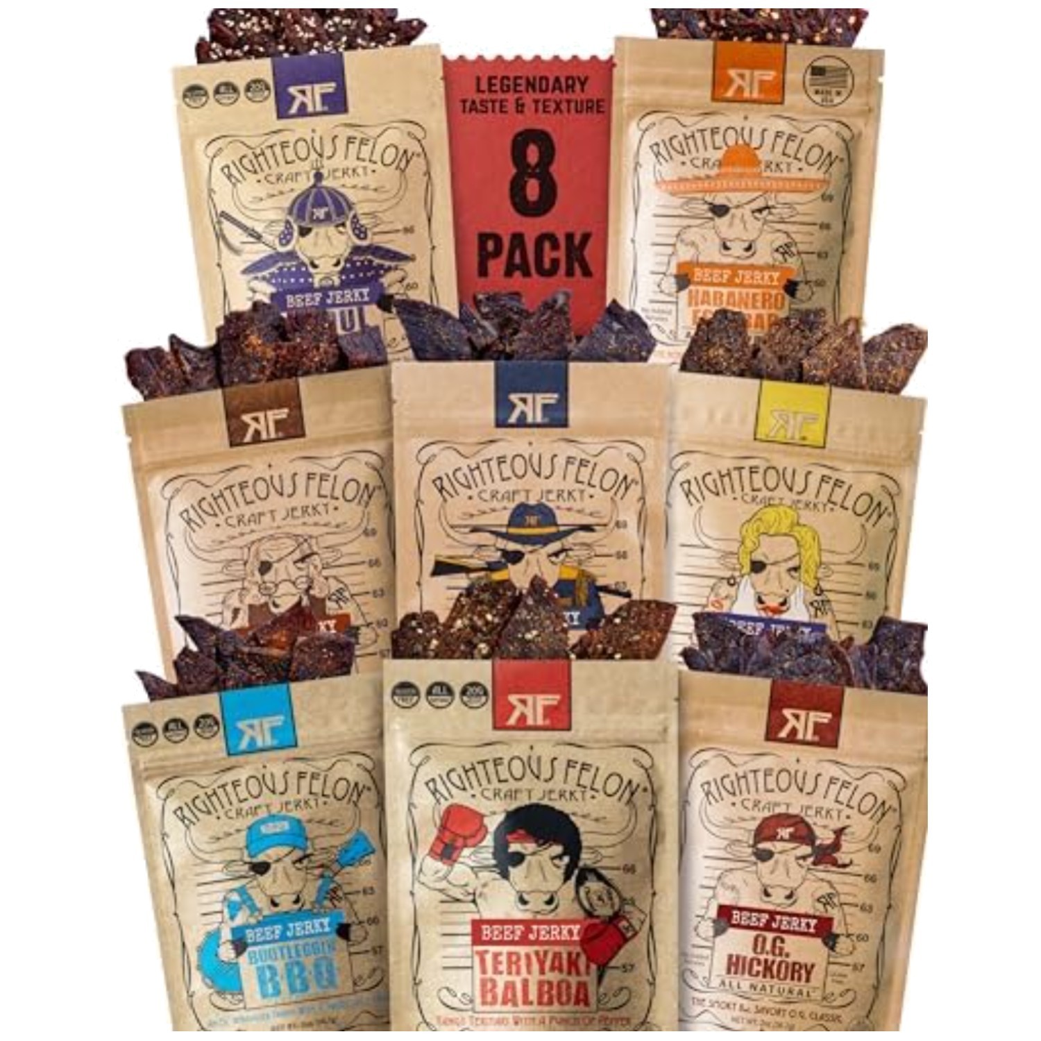 Gluten-Free Jerky Snack Packs – High Protein Sampler